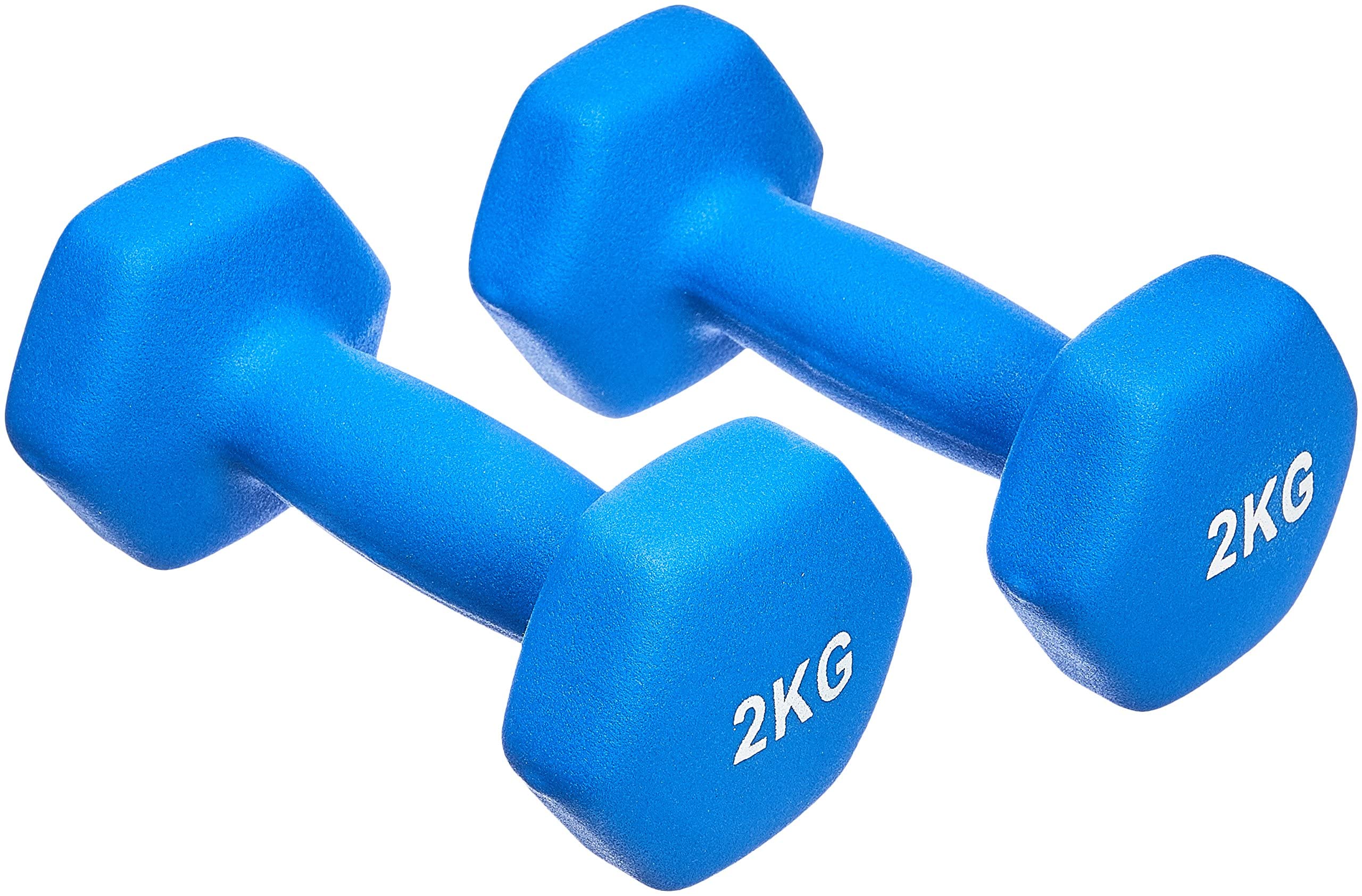 Amazon Basics Neopren Hanteln Gewichte, 2 kg, Blau